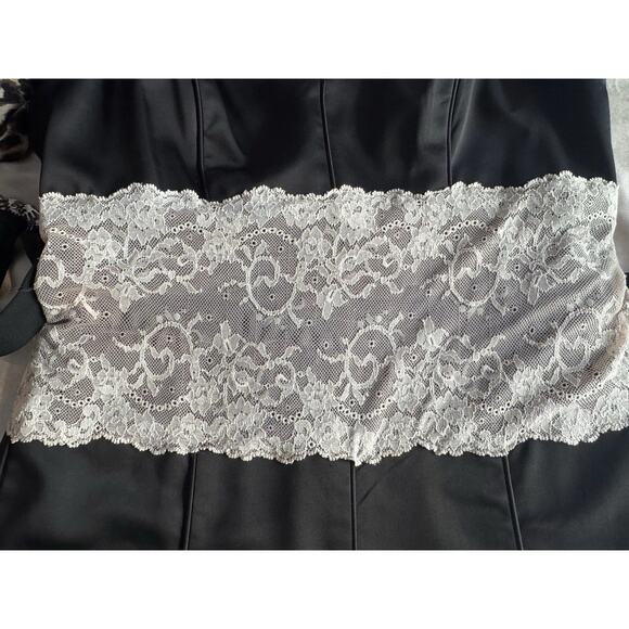 Y2k BCBG Max Azaria Black Cocktail Dress | Lace | Rhinestone Belt | Dark Romance - Picture 5 of 16